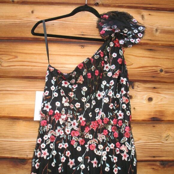 Mac Duggal 20331 EMBELLISHED RUFFLED ONE SHOULDER A LINE GOWN Black 12 - Picture 12 of 15